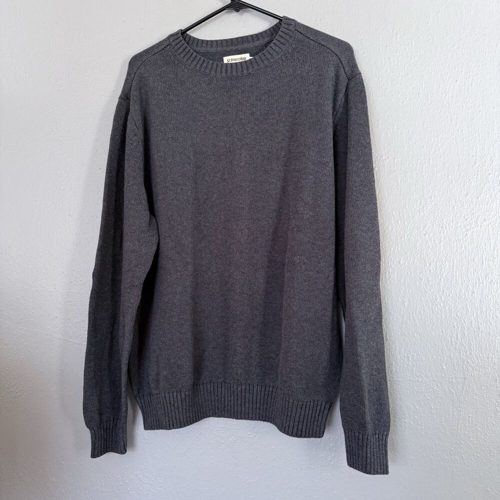 ST John's Bay Charcoal Heather Sweater Size Large Men's Gray NEW with TAGS